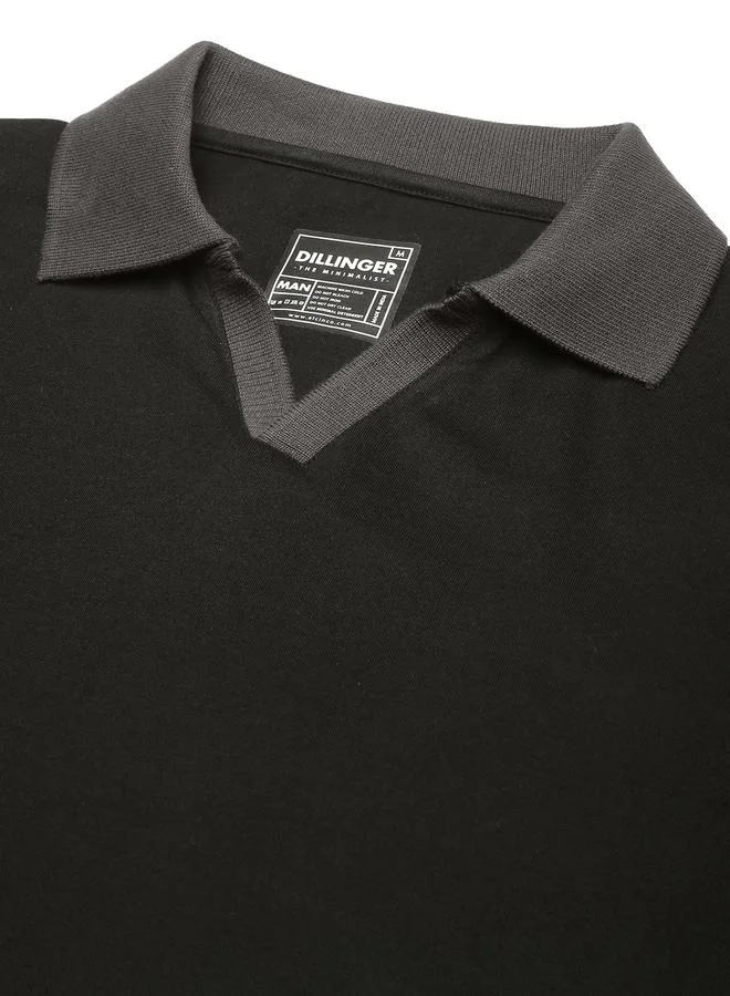 ديلينجر تيشيرت بولو سادة بياقة مفتوحة وقصة عادية للرجال